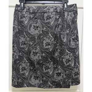 Talbots Wool Blend Wrap Skirt Women's Size 6P Paisley Print Pencil Straight